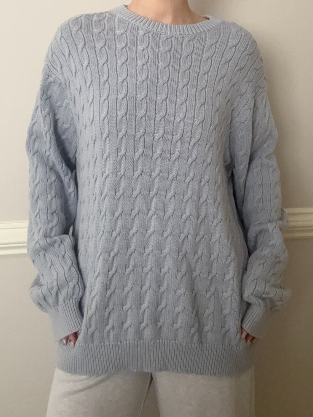 Light Blue Brandy Melville Cable Knit Sweater